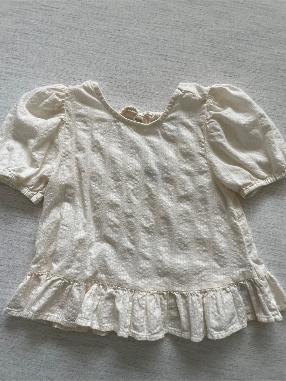 Old Navy Cream Puff-Sleeve Eyelet Top